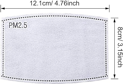 100 pezzi di carta filtro al carbone attivo PM2.5 a 5 strati di ricambio PM 2.5 filtro facciale - Honorern
