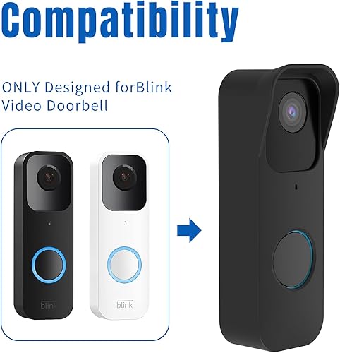 [1 confezione] Custodia protettiva per campanello lampeggiante,Copertura in silicone per campanello video lampeggiante,Supporto senza forare accessori,Protezione completa per il tuo campanello, bianco - Honorern