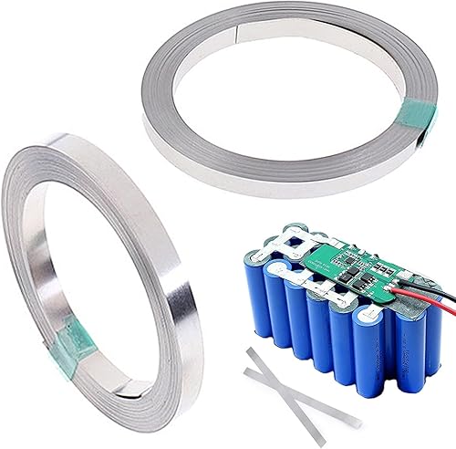 2 Rotoli Nichel Striscia Nastro In Nichel, 20M Piattina Nickel, Striscia di Nichel Puro, Nastro Nichelato, per Connettere Delle Batterie Spot Welding (8 X 0.15 mm) - Honorern