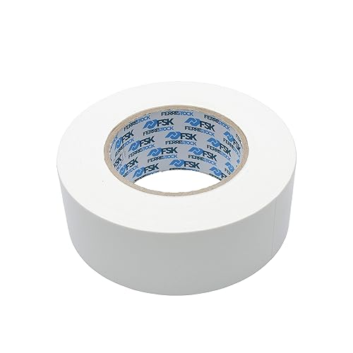 FSKTCT007 Rotolo di nastro americano facile da tagliare, 3 strati per una maggiore resistenza, non lascia residui, 50 mm x 50 m in colore bianco - Honorern