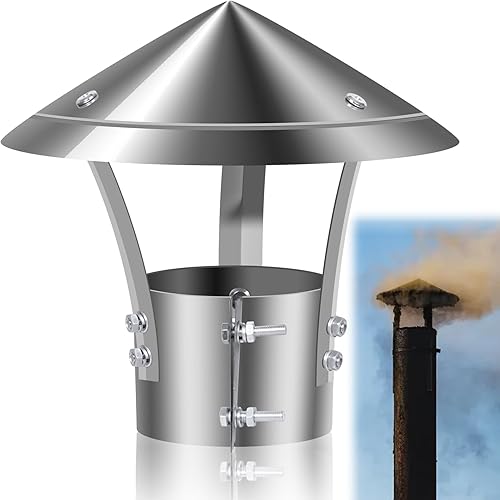 Copertura per canna fumaria, 80 mm, in acciaio inox, copertura per canna fumaria, camino, copertura per camino, copertura per camino, accessorio per camino, cappa per camino in acciaio inox - Honorern