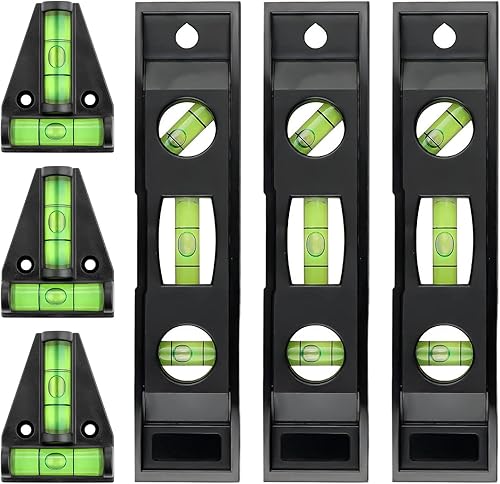 6 Pezzi Mini Livella a Bolla Durevole e Infrangibile Mini Livella a Bolla Livella Torpedo Magnetica Resistente al Calore Livella Bolla per Accessori Camper Rilievo Ingegneristico - Honorern