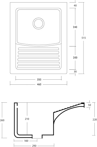 CERAMICALUCE - LAVATOIO CON STROFINATOIO INTEGRATO - VASCA INTERNA PROFONDA 20CM - CERAMICA LUCIDA ANTI CORROSIONE. ISTALLAZIONE SOSPESA O APPOGGIO - Honorern