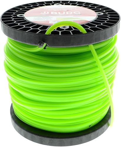 BURG Filo per Decespugliatore Professionale, Sezione Quadrata, 5,0 mm x 80 m, Verde Fluorescente - Honorern