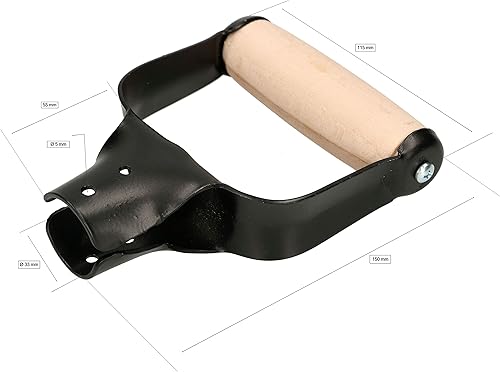 KOTARBAU® Paletta D manico in legno e metallo per manico da 33 mm - Honorern