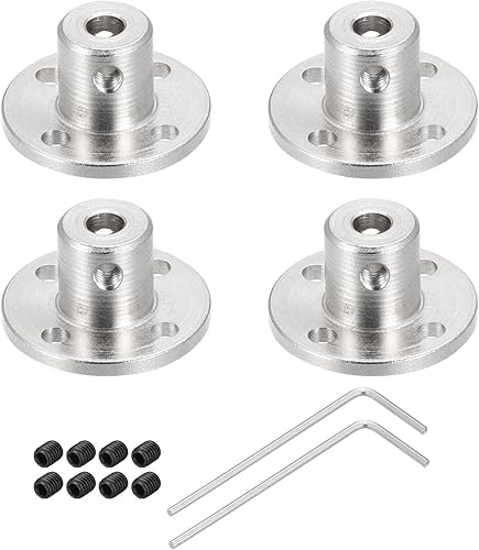 4mm Rigido Flangia Accoppiamento Connettore Motore Accoppiatore (con 8Pz Vite M1.5 Esagonale Chiave inglese),[per Fai-da-Te Passo Passo Motore]-4Pz - Honorern