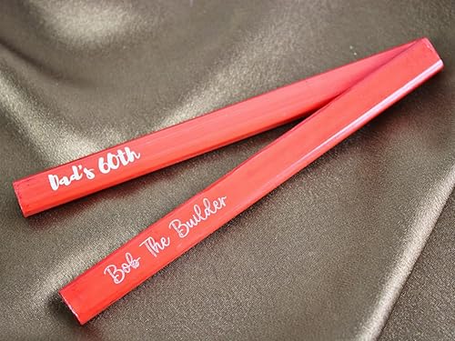 Set di 2 matite da falegname con incisione personalizzata, con mina spessa nera, per fai da te, professionale, lavorazione del legno, matita personalizzata - Honorern