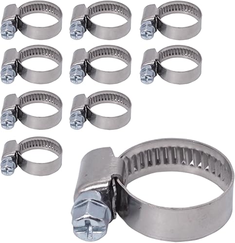 SKIR'CO Fascette stringitubo regolabili in acciaio inox da 12-20 mm, fascette stringitubo, fascette stringitubo W2, morsetti per tubi, 4 pezzi - Honorern