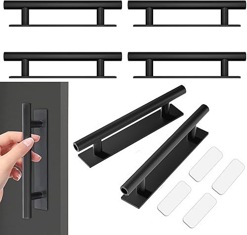 6 Pezzi Porta Scorrevole Adesive Plastica Maniglie per Mobili Maniglie Autoadesive Nere per Mobili da Cucina Multiuso Maniglie per Armadi da Cucina per Porte e Finestre Armadi Cassetti - Honorern