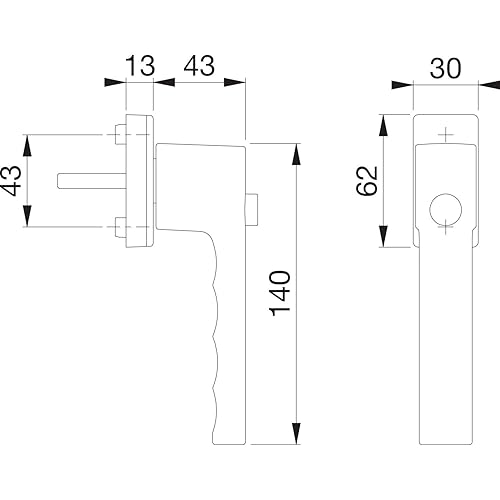 Hoppe 3937448 Maniglia per finestra Toulon tasto di blocco con VK, Argento Anodizzato - Honorern