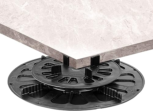 Supporto d‘ appoggio Premio Piastra di appoggio per Piastra per Pavimento Esterno per terrazza per Piastre Piastrelle per Patio in Cemento in Ceramica Altezza Regolabile 52 Pezzi 19-27 mm - Honorern