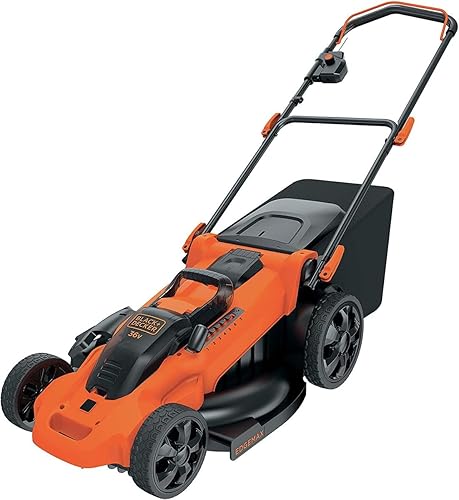 BLACK+DECKER RASAERBA 36 V LITIO - 2.0 AH - DOPPIA BATTERIA LITIO - TAGLIO 48 CM - 7 ALTEZZE TAGLIO 38-101,6 mm - TECNOLOGIA AUTOSENSE - 3IN1 MULCHING/SCARICO LATERALE/CESTO DA 50 LT CLMA4820L2-QW - Honorern