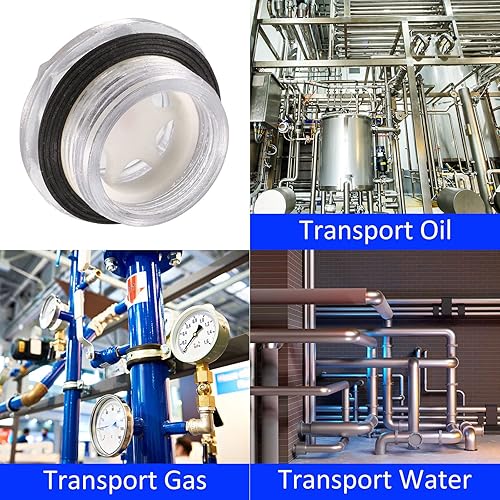 Plastica Olio Livello Vista Vetro con cerchio Tenuta - Aria Compressore Raccordi Controllo Pompa Olio Livello Applicazione Serbatoio (27mm Dia Chiaro Nero Bianco) - Honorern