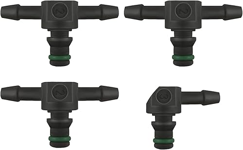 4 Pezzi Connettore Tubo Di Ritorno Iniettore Diesel,Connettore di Ritorno Dell'iniettore,Connettore Ritorno Iniettore Carburante,Diesel Iniettore Tubo di Ritorno Connettore 3X T Tubo 1X L Tubo. - Honorern