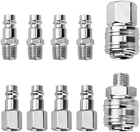 Oumuik, kit di 10 raccordi per compressore per tubo dell'aria BSP, 1/4' - Honorern