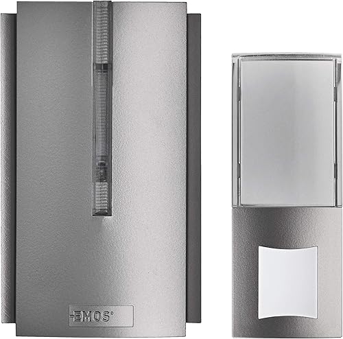 EMOS P5763 - Campanello senza fili con ripetitore/funzionamento a batteria, volume a 5 livelli fino a 85 dB/indicatore LED, 16 melodi/funzione di memorizzazione - Honorern