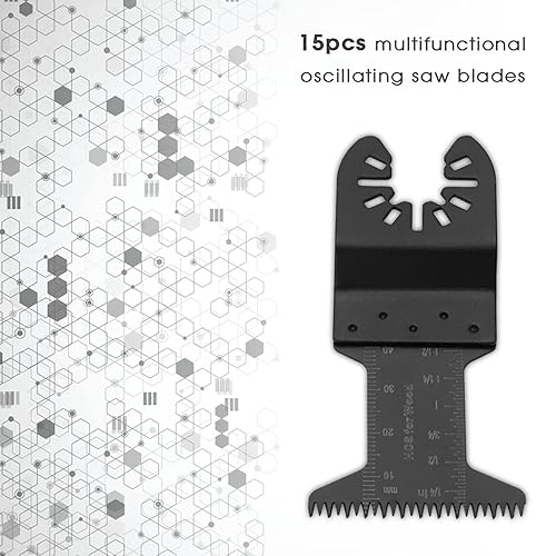 Lame Utensile Multifunzione 15 Pezzi Lama per a Oscillazione 44 mm Accessori per Utensili Oscillanti Multitool per Fein, Bosch, Vickers, ecc. - Honorern