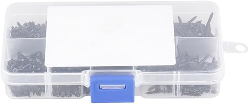 Kit viti autofilettanti in acciaio al carbonio nero 800 pezzi M2 con testa piatta a croce con scatola portaoggetti - Honorern