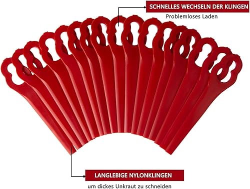 Set di 60 coltelli di ricambio PA6, compatibili con tagliaerba Einhell GE-CT 18 Li, GC-CT 18/24 Li, BG-CT 18 Li, RG-CT 18 Li, coltello in plastica per tagliaerba a batteria Einhell accessori - Honorern