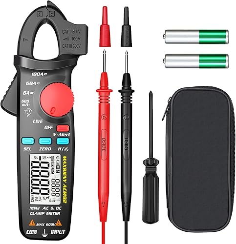 Multimetro Tester a pinza amperometrica CC CA Multimeter 6000 conteggi Amperometro Voltmetro digitale corrente Resistenza Frequenza Controllo della tensione Continuità Tester di tensione - Honorern