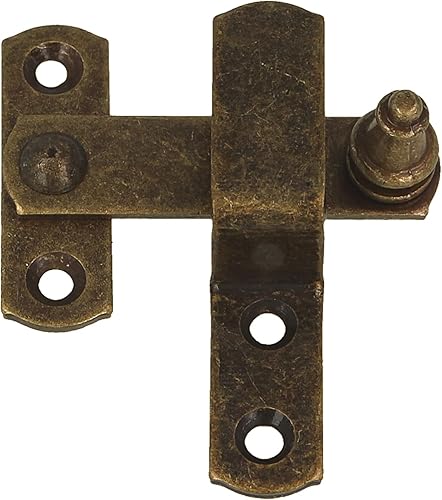 Amig - Battitacco per persiana con lembo | Chiusura di sicurezza per finestre | Colore pelle | Accessori per giardino ed esterno | Acciaio | Dimensioni: 60 x 46 mm | Stile rustico - Honorern