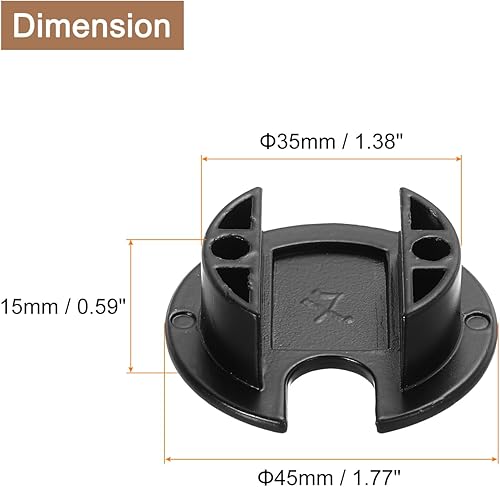 Copertura per Foro Cavi 1-3/8' (35mm) Copri Foro Passacavo per Cavo da Scrivania in Lega di Zinco per Organizer per Cavi da Scrivania per Computer da Ufficio, Nero - Honorern