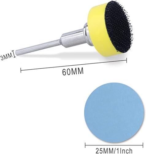 Kit da 25 mm, dischi abrasivi, 100 pezzi disco di levigatura grana 100 180 240 1500 3000 con tampone da 3 mm per utensili rotanti Dremel disco di levigatura per fresatura incisione rettifica - Honorern