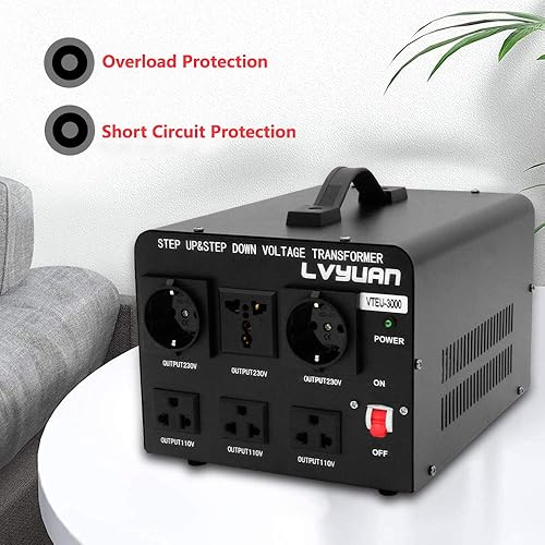 3000 W Trasformatore ascensore/riduttore di tensione da 3000 Watt Convertitore di potenza da 220 Volt - 220 V/110 V, 3000 W Stabilizzatore di tensione automatico - Honorern