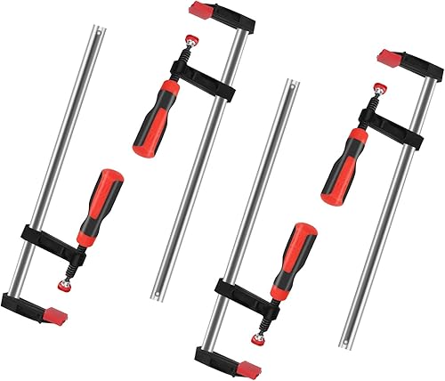 4 Pezzi Morsetti da Falegname, Grande forza di serraggio facile da usare antiruggine e durevole, Morsetti a Vite, per Legno da Falegname, F-Bar Morsetto da Falegname 34,8 * 8,5 * 3,5 cm - Honorern