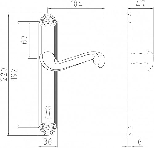 GPB Maniglia Barocco Ghisa Bronzo Leva Lucido 1 unità - Honorern