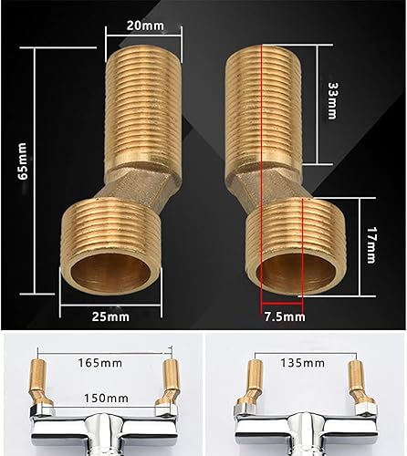 Braccio del rubinetto della doccia, collegamento del rubinetto della doccia da 3/4 pollici a 1/2 pollici dell'adattatore del rubinetto della doccia, connettore del rubinetto per il bagno - Honorern