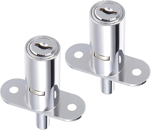 QUARKZMAN Cilindro Armadietto Serratura x 2 Pezzi 3/4' Cilindro Diametro Spingi Pistoncino Cassetto Porta Serratura Chiave Uguale con 4 Chiavi Cilindro Lunghezza 40mm - Honorern