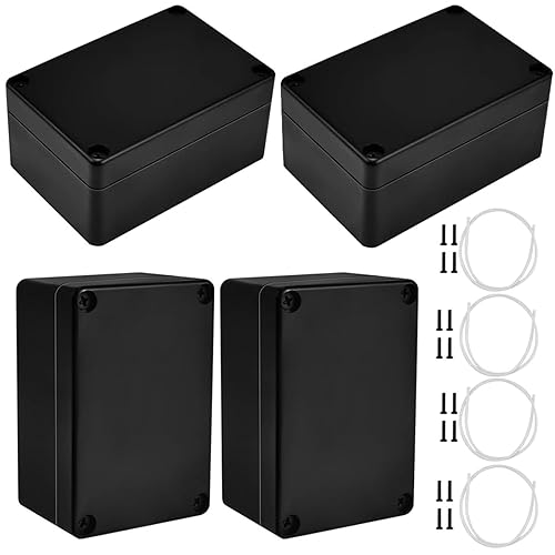 4 pezzi scatola di derivazione impermeabile IP65, scatola di distribuzione esterna, scatola di derivazione elettrica, alloggiamento in plastica ABS per dispositivi elettrici, PCB, morsetti, pulsanti, - Honorern