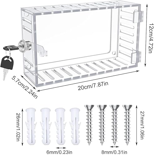Scatola di Blocco termostato con Chiave | Coperchio termostato con Serratura | Protezione Termostato per Termostato Parete | Coperchio del termostato, per termostati 7,8 'x 4,7' o più Piccoli - Honorern