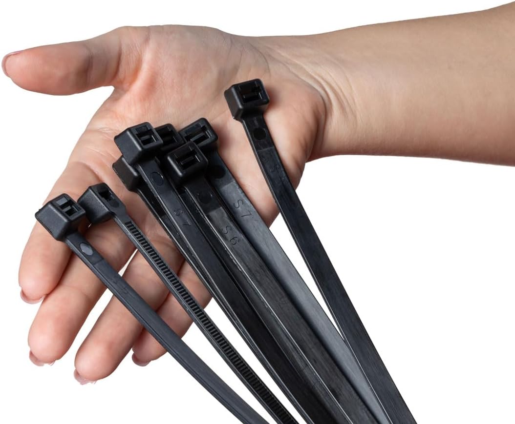 ERKO Fascette plastica bianche 450 x 7,6 mm 25 pezzi di cablaggio professionali, Resistente allatemperature, Resistenza alla rottura 54kg, forte - Honorern