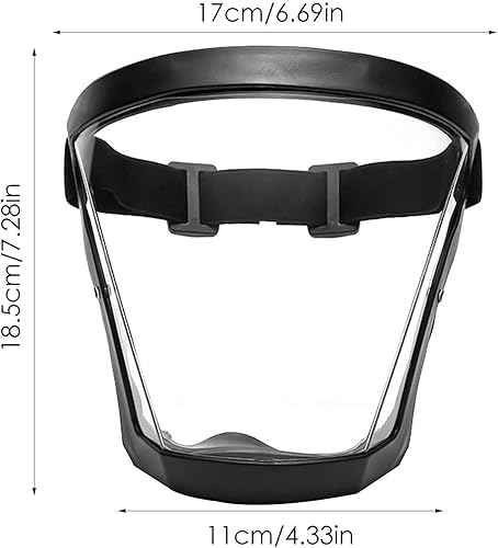 Scudo Facciale, Visiera Protettiva Trasparente, Riutilizzabile, PVC, Multicolore, 1 Pezzo - Honorern