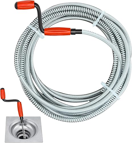 Stura Lavandini e Scarichi,Sonda Sturatubi Professionale（5 m x 6 mm）Stura Tubi di Scarico, Stura wc Stura Lavandini Per La Pulizia Delle Tubature di Cucina e Toilette Furetto - Honorern