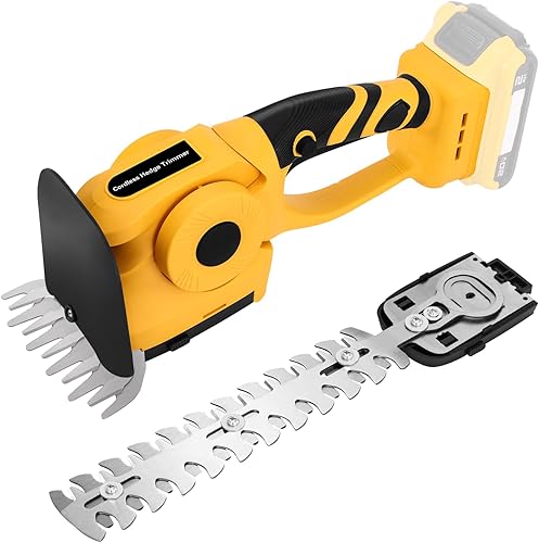 Tagliasiepi elettrico per batteria De-Waltt 20V MAX - 2 in 1, cesoie per siepi e tagliabordi manuale, potatore e cesoie per erba fino a 1500RPM per giardino, prato (Batteria Non Inclusa) - Honorern