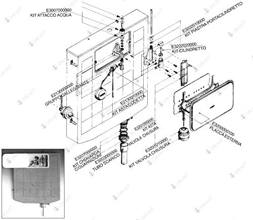 Kit Asta Valvola cassetta incasso CATIS 14 litri (polistirolo/gomma) tonda - Honorern