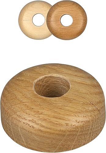 10 rosette per tubi di riscaldamento singoli, 15 mm – 22 mm, copertura per tubi, rosette di copertura, riscaldamento, rivestimento, rosette per radiatore, legno, parquet, rosette in legno (15 mm, - Honorern