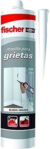 FISCHER, Stucco acrilico grigio per riempimento di crepe, riparazioni interne, verniciabile, lavabile con acqua, grande adesione multimateriale e facile applicazione, 300 ml - Honorern