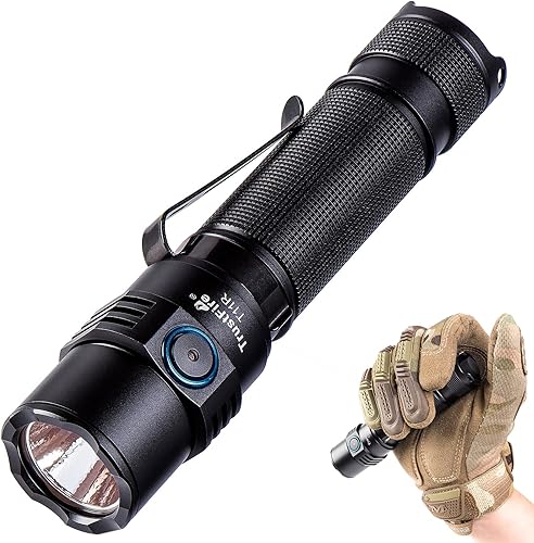 TrustFire Torcia LED Potente Professionale, T11R Ricaricabile Torce Led Alta Potenza 1800 Lumen, Torcia Tattica Militare, IP68 Impermeabile flashlight per Campeggio Trekking Emergenza - Honorern