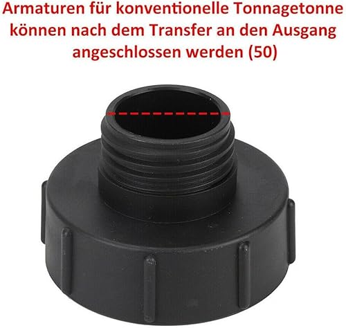 IBC - Adattatore di collegamento S60 x 6 con filettatura esterna da 2,5 cm per raccordi per tubi flessibili - Honorern