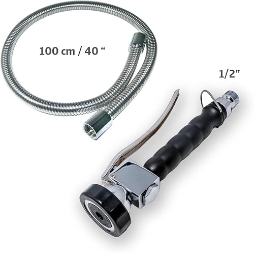 Rubinetto industriale estensibile doccia per lavello da cucine ristoranti con doccetta flessibile nero irroratore moncomando maniglia girevole - Honorern