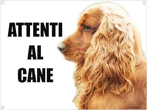 COCKER attenti al cane mod 1 TARGA cartello IN METALLO (15x20) - Honorern