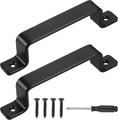 Maniglie Armadio, 2 Pezzi Maniglia Porta Esterna 190 X 25 mm, Maniglione Porta Esterna Stile Retrò, Maniglie Per Cassetti Con Viti, Per Porte, Finestre, Armadi, Mobili, Esterni(Nero) - Honorern