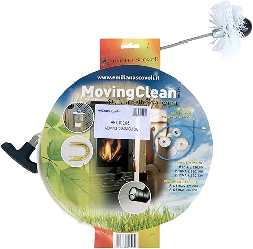 SPAZZACAMINO 9 METRI PER STUFE A PELLET,CALDAIE E CAMINI CON MANICO, SCOVOLO E PROLUNGA - Honorern