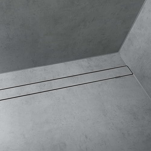 hansgrohe RainDrain Rock - set di canalina doccia piastrellabile e accorciabile, canale di drenaggio doccia 800 mm, scarico a pavimento - Honorern