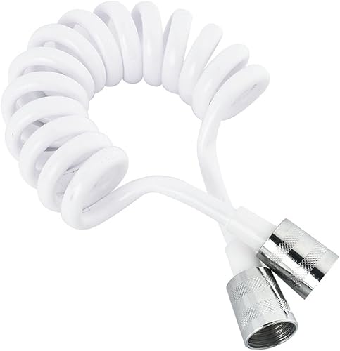 Tubo Flessibile per Doccino Bidet Tubo Flessibile Doccia Telescopico Tubo Flessibile per Doccia Molla per Spruzzatore Bidet Wc,Bianco,1,5 M - Honorern