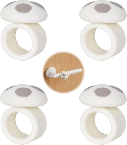 4 Pezzi Paraurti Maniglia Della Porta,Silicone Anti Protettori Maniglia Della,Silicone Ferma Porta,Fermaporta,per Proteggere le Pareti e Impedire Danni Alle Pareti, per Case,Scuole, Uffici (Bianco) - Honorern